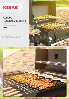 Griglia per affumicatori per impieghi pesanti in acciaio metallico per carrello barbecue Griglie barbecue al carbone con tavolo laterale Doble