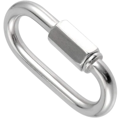  Acciaio inox forma ovale Collegamenti catena connettore piccola bloccaggio per arrampicata Collegamento rapido moschettone