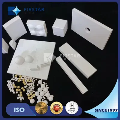  Blocco in ceramica Zirconia resistente all&prime;usura in allumina elevata come abrasione per fresatura a sfera Rivestimento resistente