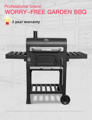 Griglia per affumicatori per impieghi pesanti in acciaio metallico per carrello barbecue Griglie barbecue al carbone con tavolo laterale Doble