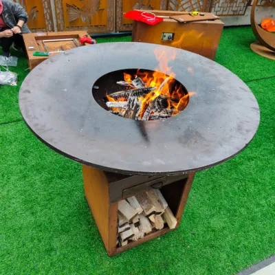 Campeggio esterno personalizzato carbone fuoco Pit quadrato Corten acciaio barbecue Grill per barbecue durevole