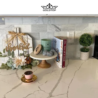  Grateful Laza lucido/Levigato/pelle finitura Calacatta White Slabs/Tiles quarzo artificiale per Piano cucina
