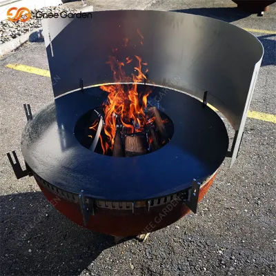  Griglia BBQ portatile Corten Steel Round barbecue