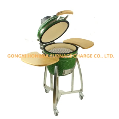  Big Black BBQ Charcoal Grill Kamado Egg Grill con Cast Carrello di ferro
