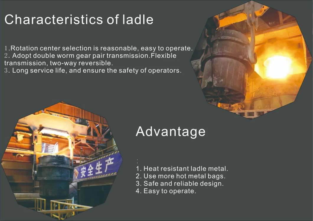 20t Steel Plate Ladle Containing Molten Steel for Continuous Casting Machine CCM