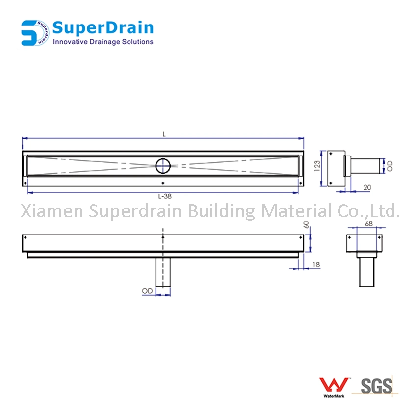 Stailess Steel Concealed Wall Floor Grate