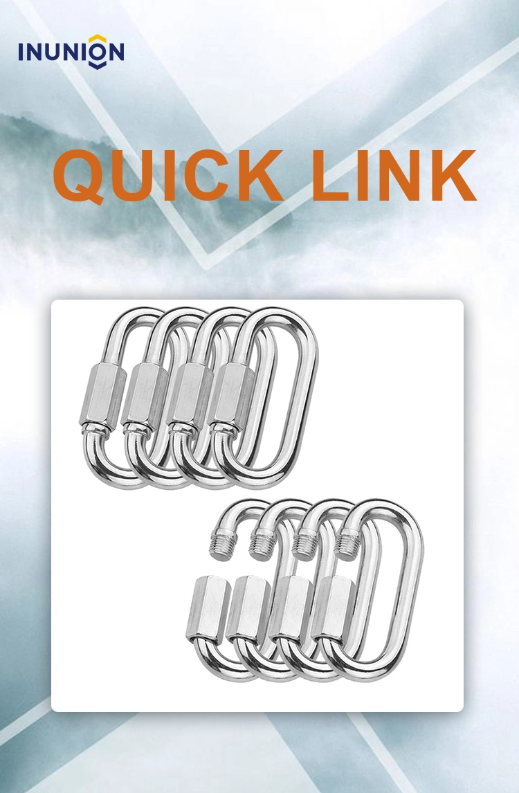 Stainless Steel Oval Shape Chain Links Connector Small Climbing Lock Carabiner Quick Link