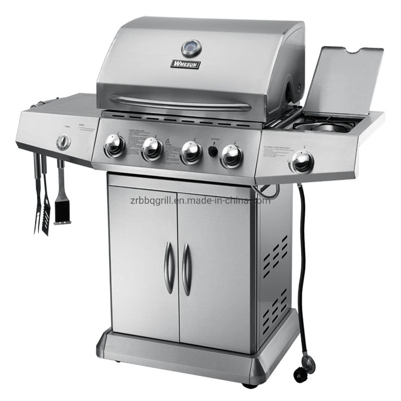 4 Burner High Quality BBQ Gas Grill (stainless steel) with Side Burner Kamado Grill