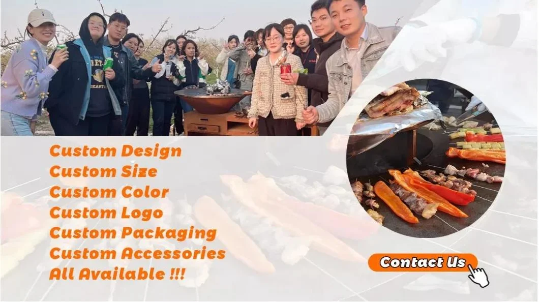 Custom Outdoor Heat Resistant Corten Steel Metal BBQ Grill