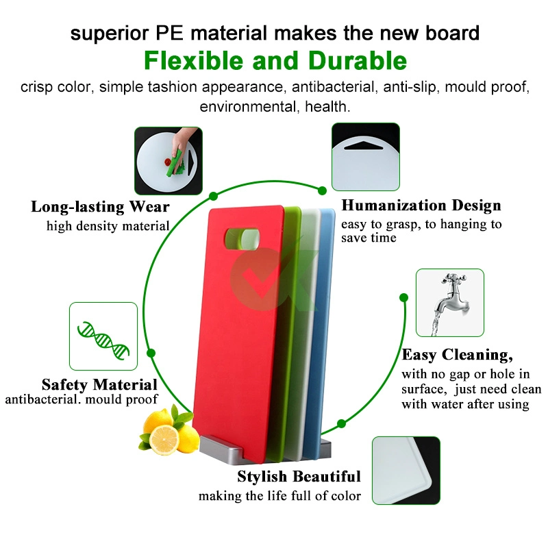 Safety HDPE Vegetable Cutting Board Durable Chopping Block