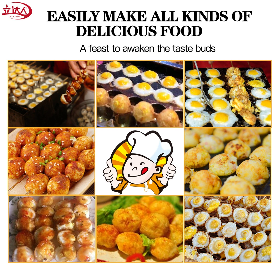 Best Quality Restaurant Equipment Snack Food Equipment Non-Stick Cast Iron Plate/Takoyaki Baking Machine/Tabletop Electric Takoyaki Grill Kitchen Appliance