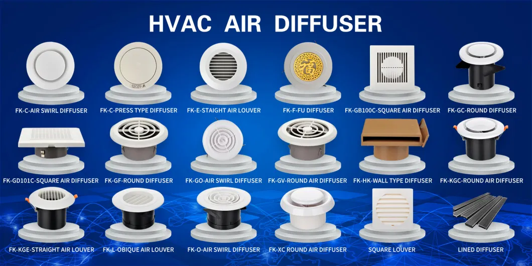 Aluminum Ceiling Air Ventilation Grille HVAC 4-Ways Supply Return Register Air Diffuser