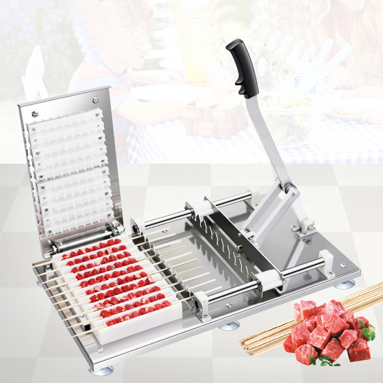 Manual Mutton Kebab Machine Hand BBQ Meat Beef Satay String Making Machine Bamboo Skewer Kebab Maker