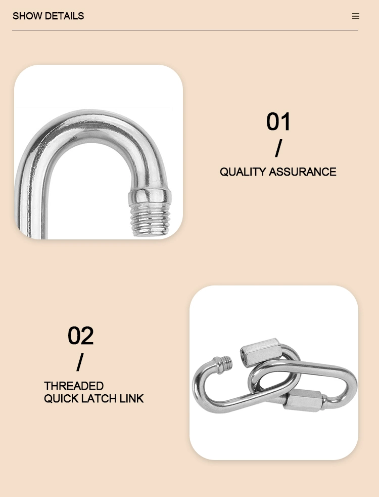 Stainless Steel Oval Shape Chain Links Connector Small Climbing Lock Carabiner Quick Link