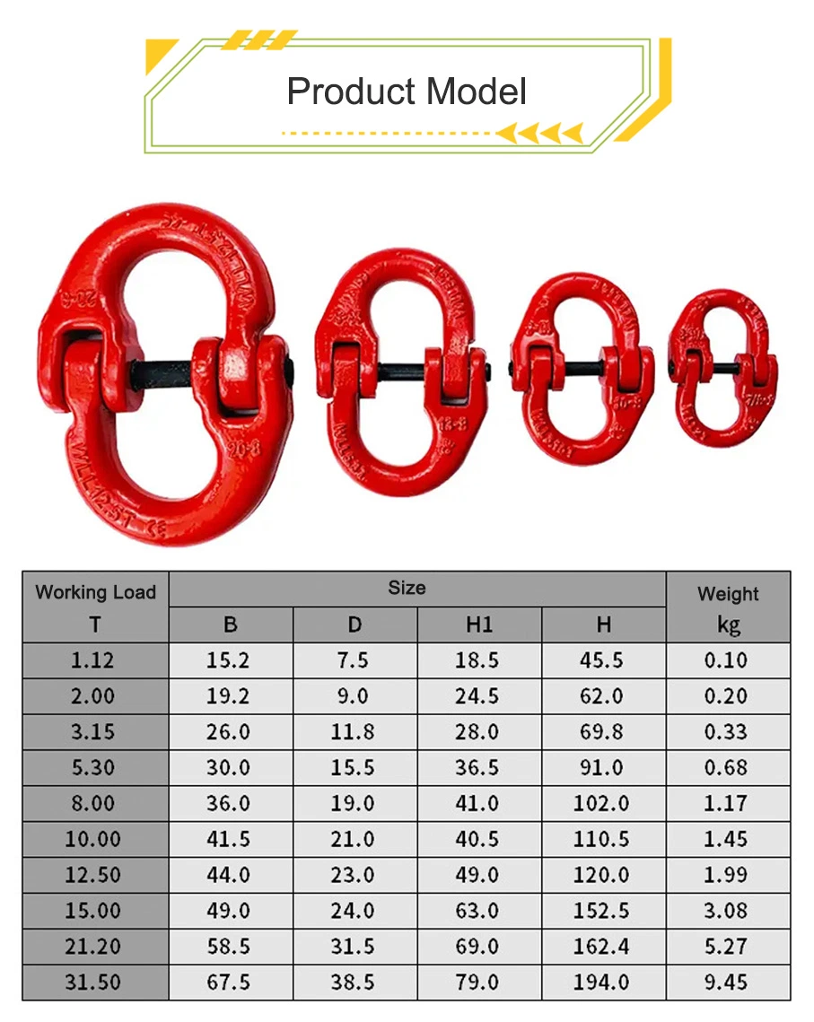 G80 Us Type Chain Webbing Connecting Link Lifting Hammerlock