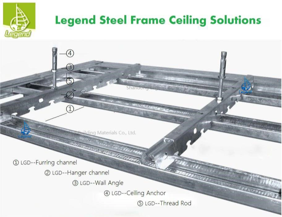 Metal Profile Galvanized T Grid Tee Bar Terminal Building Suspended Components for Ceiling Tile