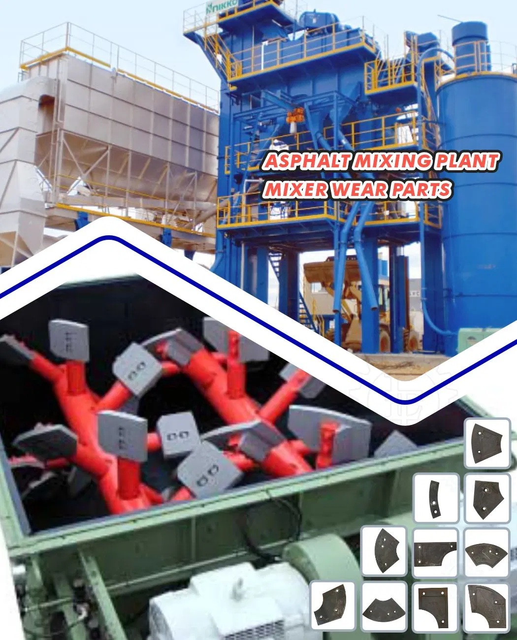 High Chromium Casting Iron Asphalt Batch Mix Plants Wear Parts