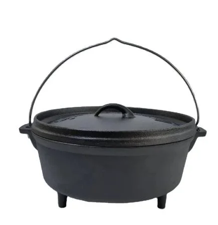 Multifunction Outdoor Camping Cast Iron Dutch Oven 9L with Grill Lid