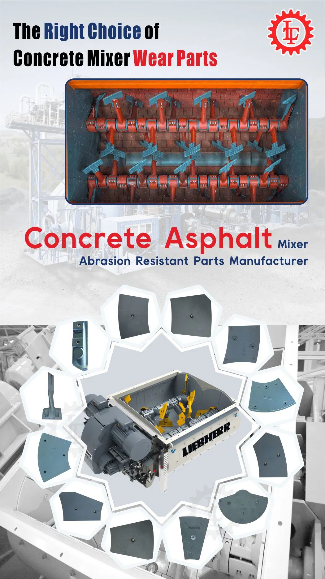 Concrete Plant Wear Resistant Cast Iron Spare Parts Mixer Lining Plate Seal