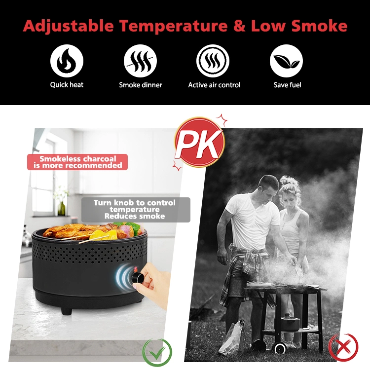 Multifunctional Battery Operated Mini Fan Portable BBQ Grill Korean Table BBQ Charcoal Smokeless Grill with Travel Bag