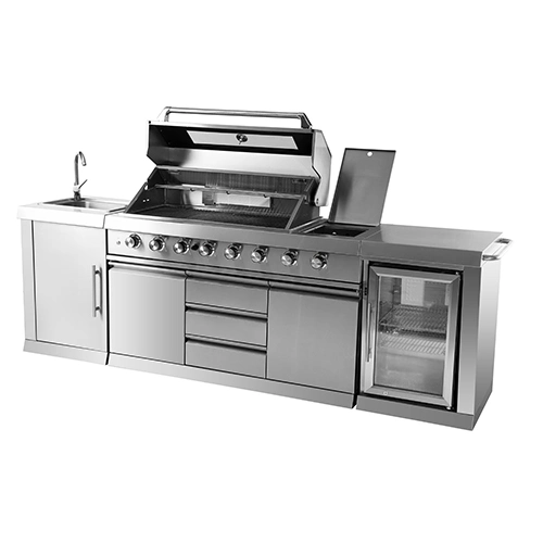 Stainless Steel Six Burners Outdoor Kitchen Island Grill Outdoor Kitchen