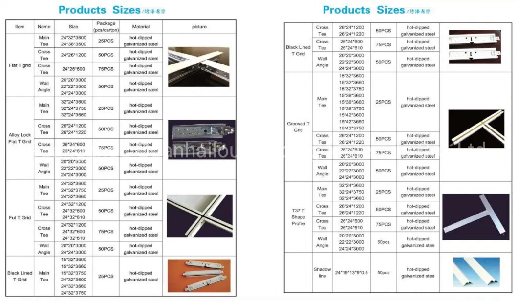 China Professional Ceiling Grid Components T Bar Steel