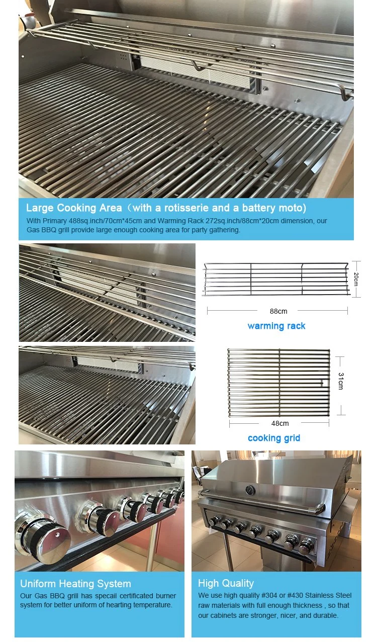 Wholesale Price Cheap Stainless Steel Built in Gas Oven BBQ Grill for Outdoor Kitchen