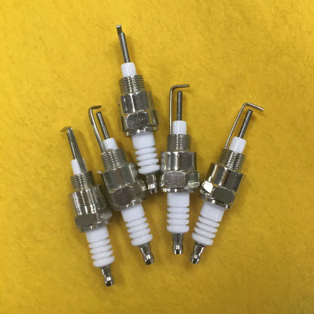 Double Electrode Beru 95% Al2O3 Industrial Ignition Pin for Gas Oven Burner Ceramic Spark Plug