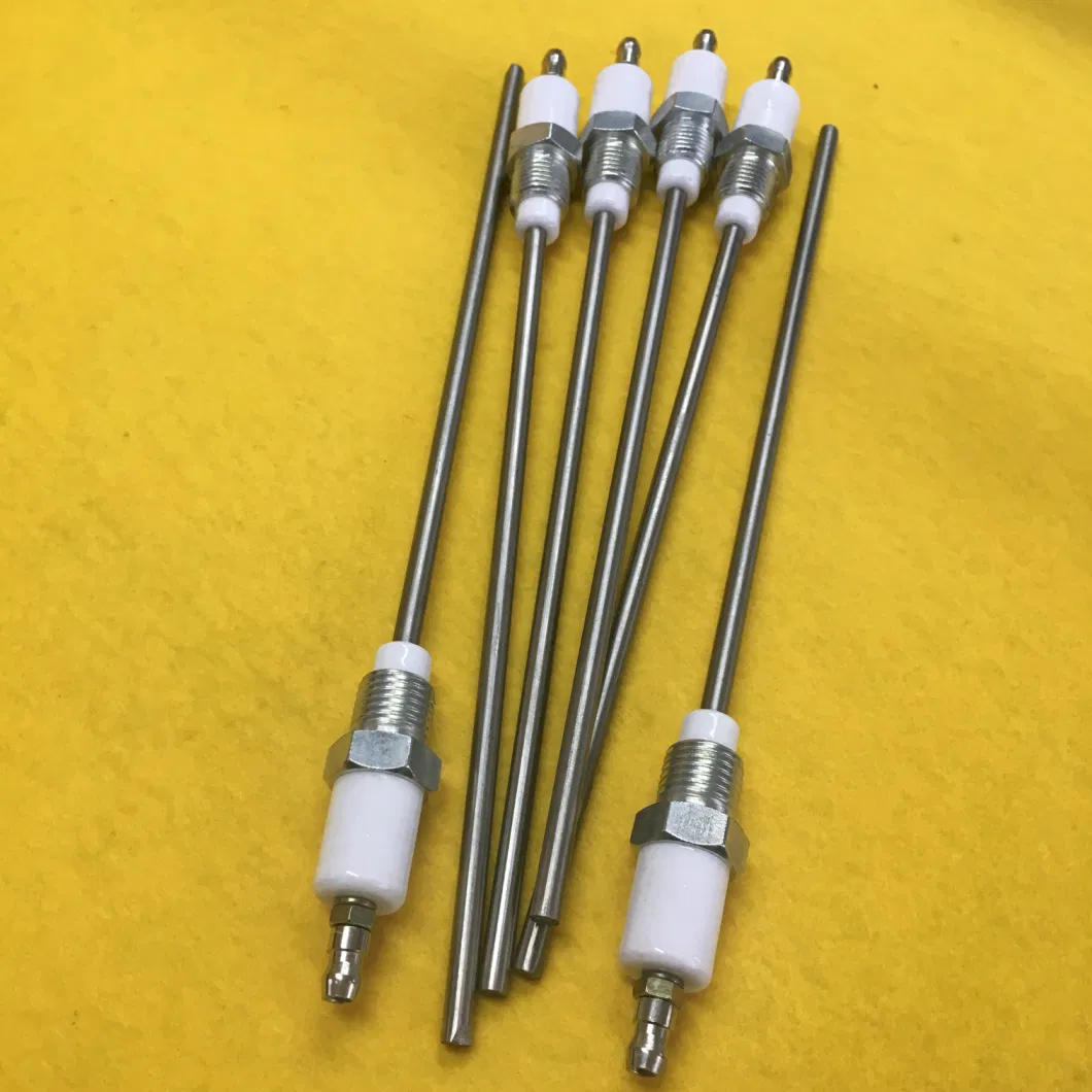 Double Electrode Beru 95% Al2O3 Industrial Ignition Pin for Gas Oven Burner Ceramic Spark Plug