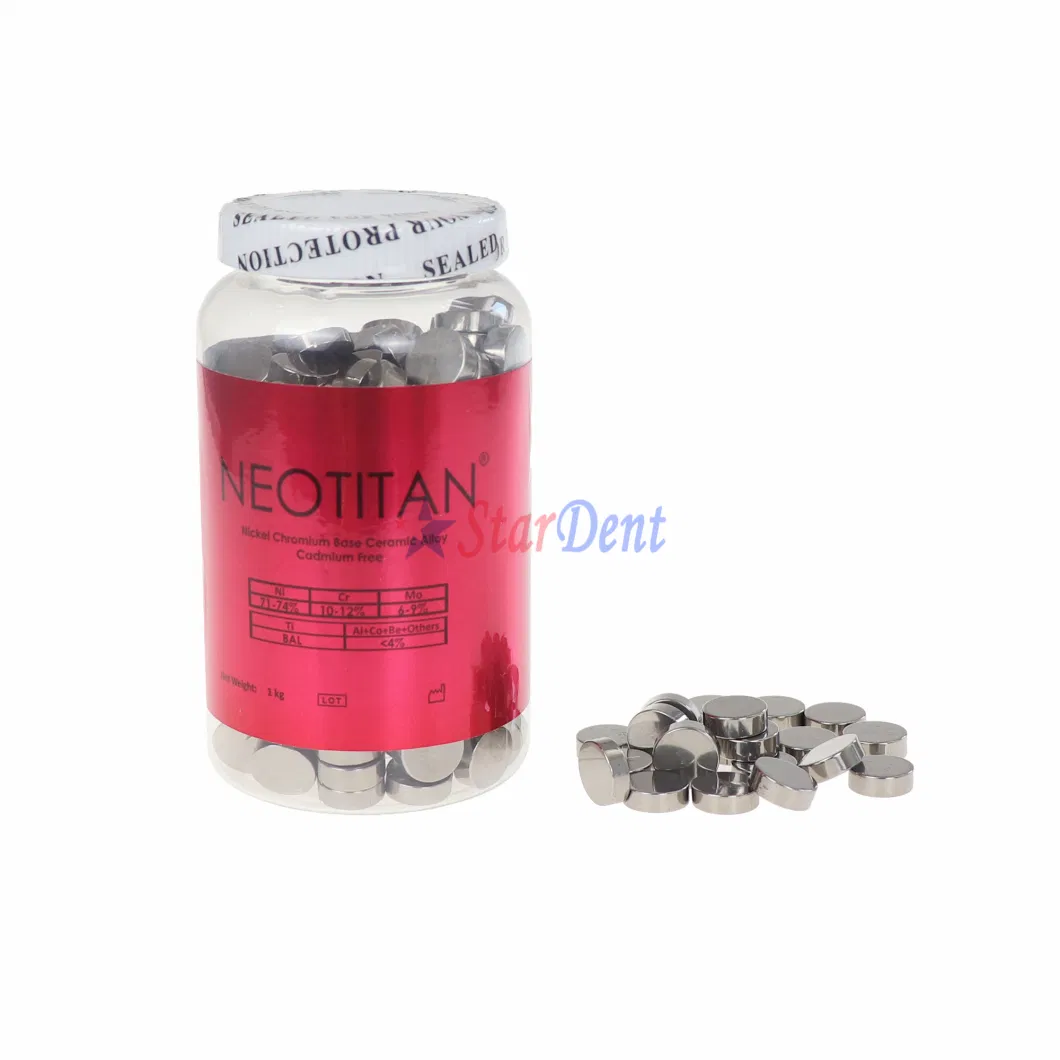 New Material Dental Neotitan Nickel Chromium Ceramic Alloy/Dental Casting Alloy Cadmium Free