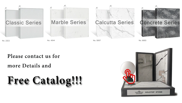 Grateful Laza Polished/Honed/Leather Finish Calacatta White Slabs/Tiles Artificial Quartz for Kitchen Countertop