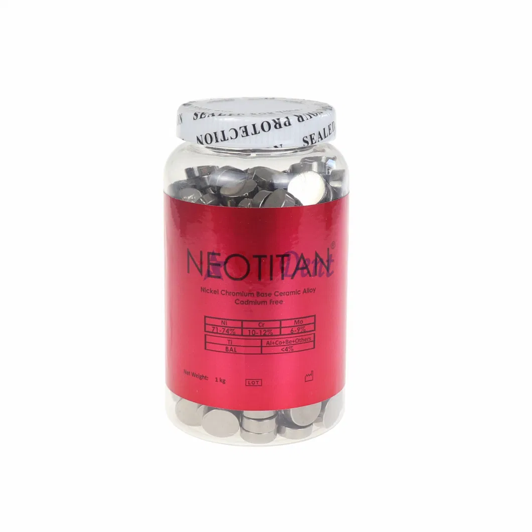 New Material Dental Neotitan Nickel Chromium Ceramic Alloy/Dental Casting Alloy Cadmium Free