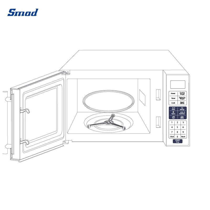 Home Kitchen Pizza Table 0.7 Cuft 700W Electric Multifunctional Smart Small Safe Plastic Intelligent Convection Digital Control Microwave Oven with Grill