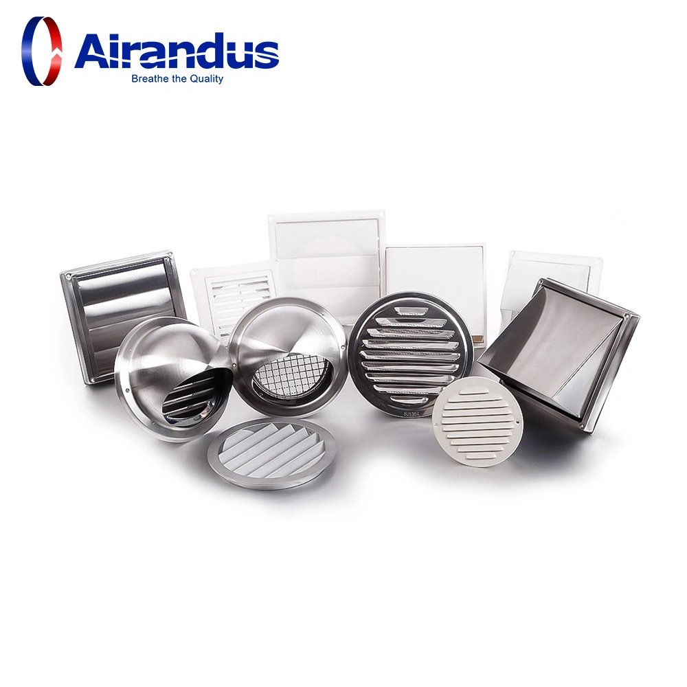 Round Grey Aluminium Ventilation Grille Air Vent Cover with Mesh