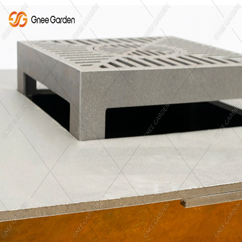 Outdoor Corten Steel BBQ Grill Wood Burning Corten Korean BBQ Stove