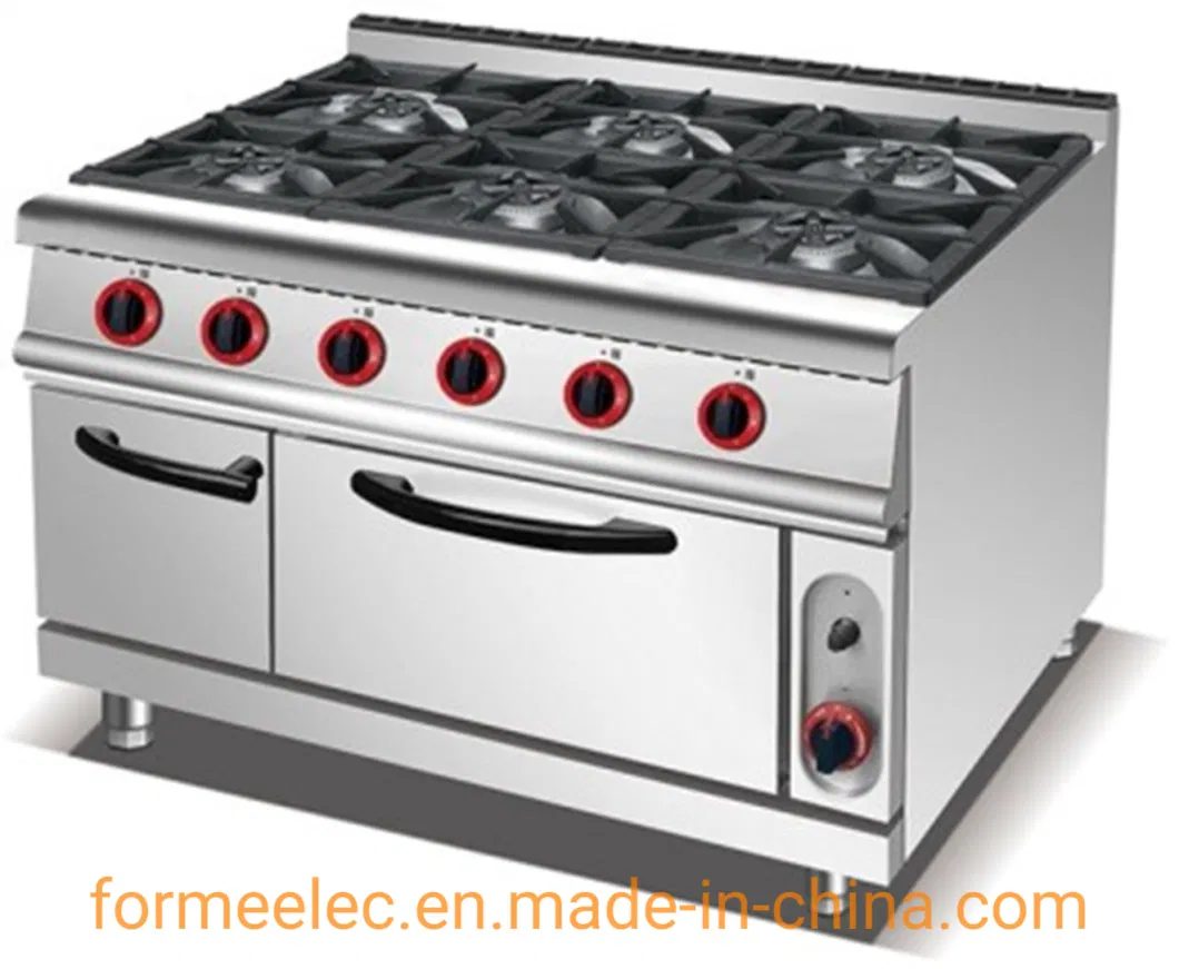 Western Kitchen Equipment Gas Combination Oven Gas Grill Lava Rock Grill with Cabinet