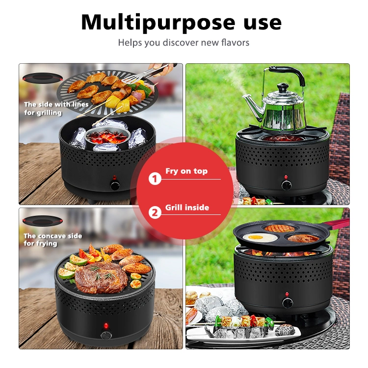 Factory Direct Multifunctional Battery or Type C Portable Barbecue Grill Electronic BBQ Grill with Travel Bag