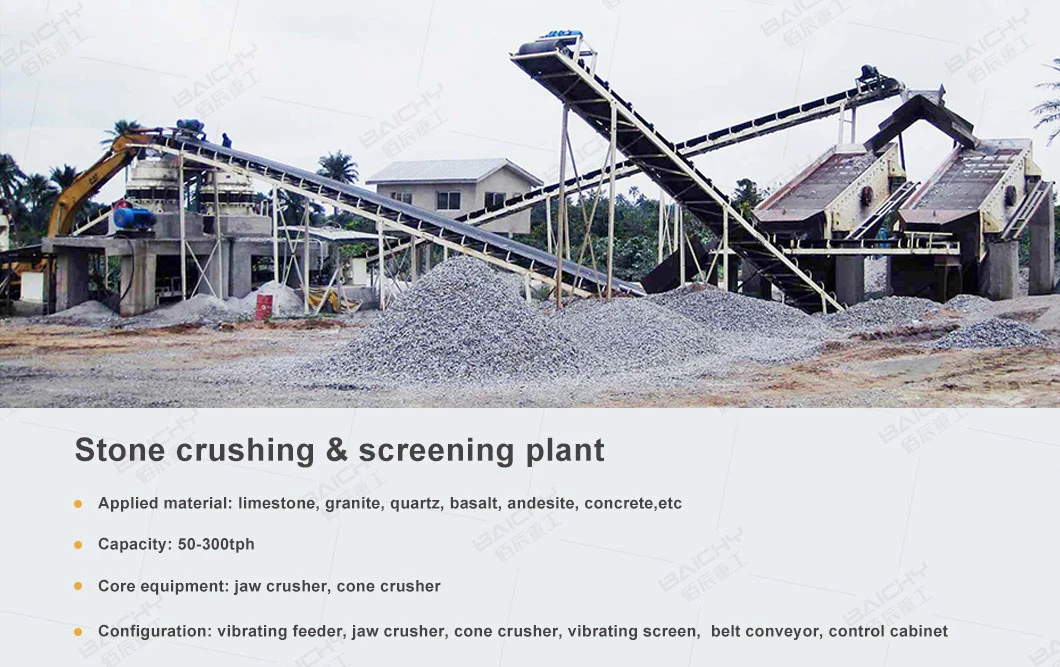Granite Rock Quartz Limestone Crushing Plant Jaw Crusher Machine Price Construction Waste Stone Crushing Line for Sale