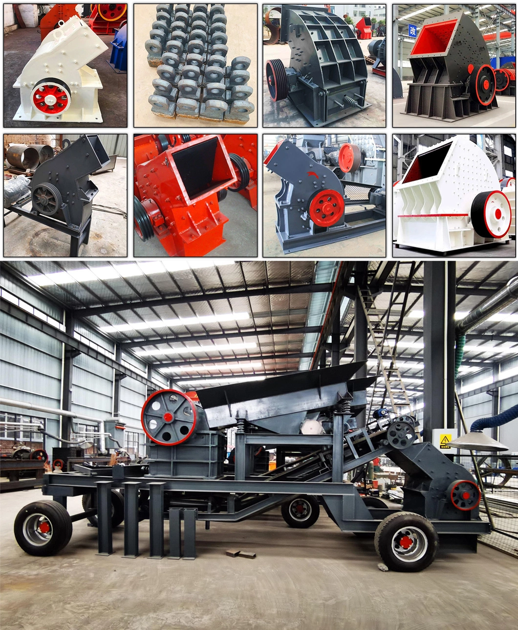 Diesel Construction Waste Concrete Limestone Rock Stone Broken Machine Hammer Crusher for Crushing