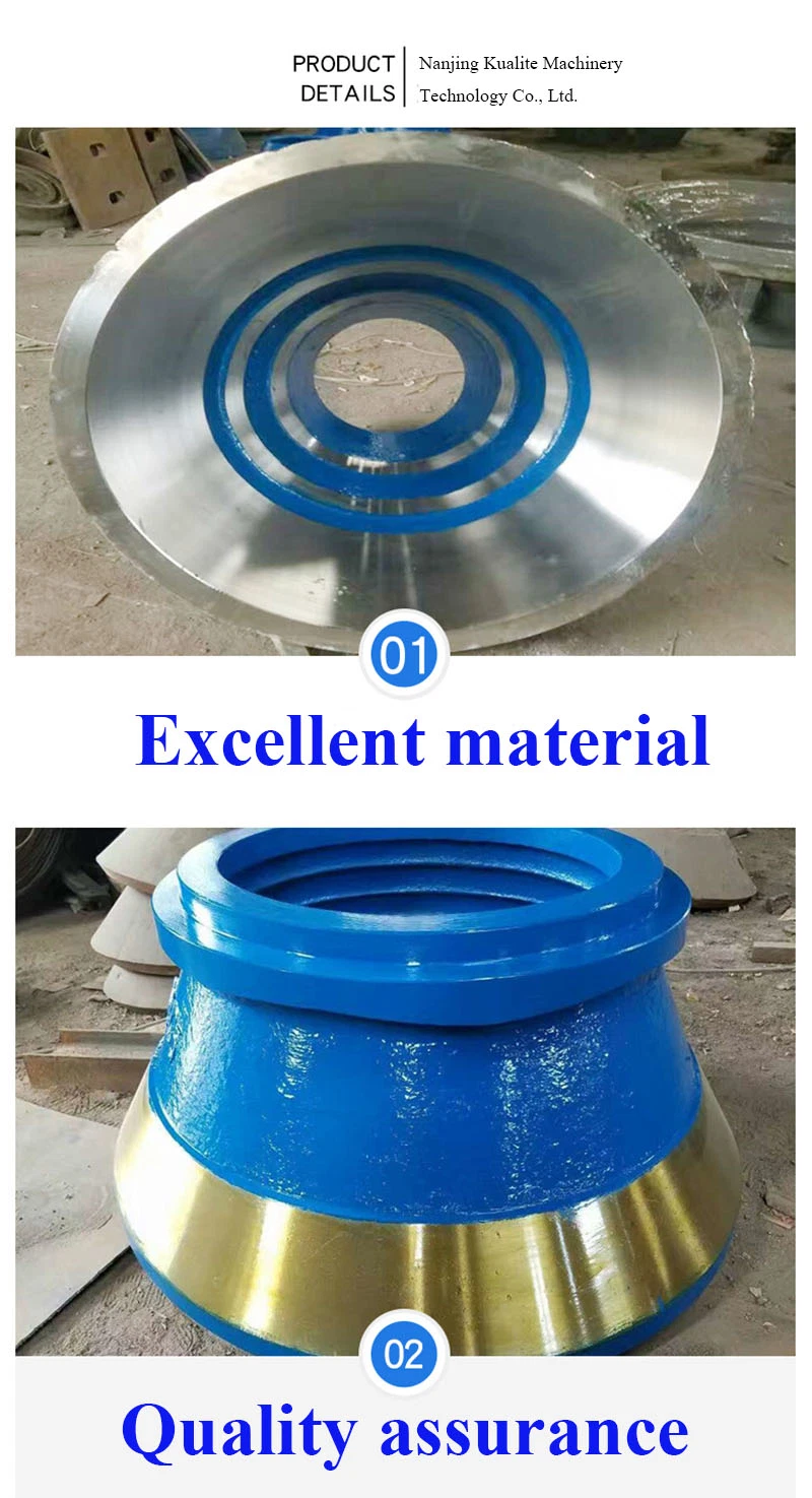 Mining Machine Spare Parts Cone Crusher Accessories High Manganese Steel Wear