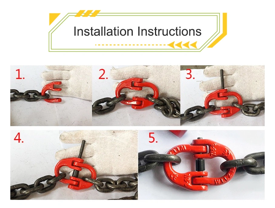 G80 Us Type Chain Webbing Connecting Link Lifting Hammerlock