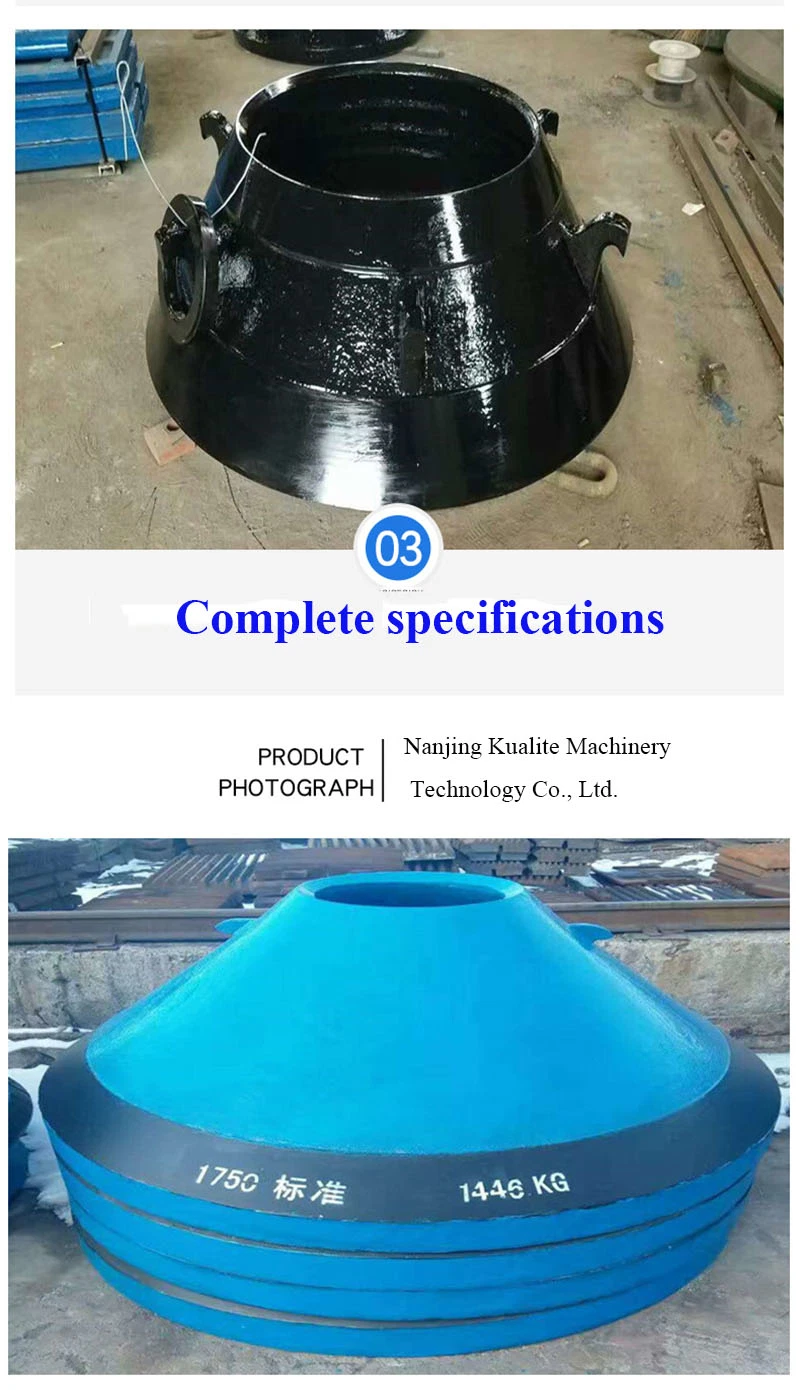 Mining Machine Spare Parts Cone Crusher Accessories High Manganese Steel Wear