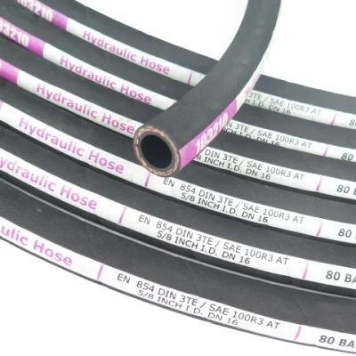 SAE 100 R3 Oil Resistant Synthetic Rubber Inner Tube, Two Fiber Braided Reinforcement Hydraulic Hose