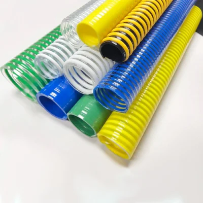 Heavy Duty PVC Flexible Helix Suction Hose Pipe 1 2 3 4 5 6 8 10 12 Inch for Mining Vacuum Water Oil Pump SPA Duct Grit Sewage