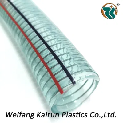 Flexible Transparent Plastic Acid Base Prevention PVC Steel Wire Reinforced Discharge Steel Wire Water Pump Suction Hose