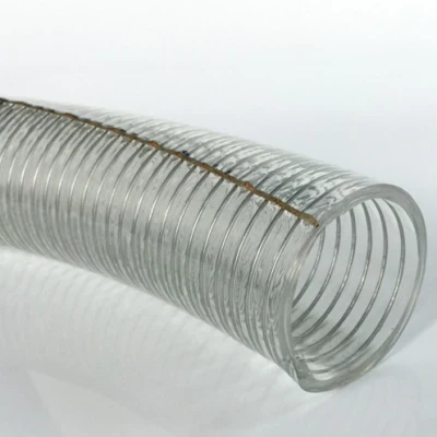 Clear PVC Spiral Steel Reinforced Flexible Ducting Hose for Oil Storage