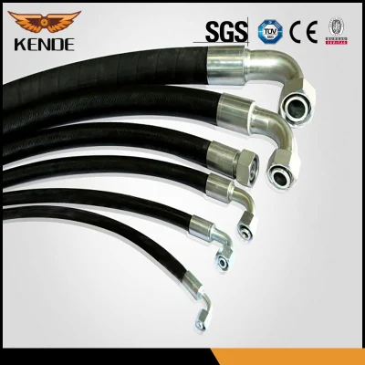 3/8 Inch SAE 100r2at / 2sn High Pressure Steel Wire Braid Oil Resistant Rubber Pikes Hydraulic Hose for Excavator