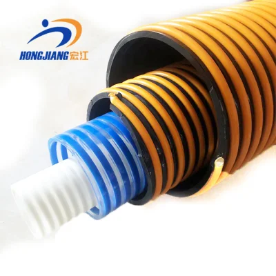  Colorful Yellow Green Suction Pipe Hose 2inch 3inch 4inch Spiral Corrugated Flexible PVC Suction Hose 6inch 8inch 10inch