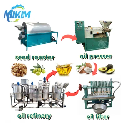 Oil Making Machine Seed Roaster Oil Expeller Filter Refining Complete Production Line Hydraulic Oil Press Machine Plant