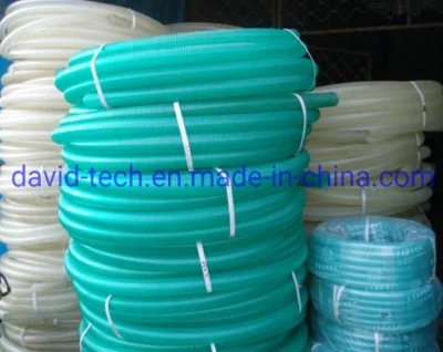 PVC Flexible Spiral Steel Wire Fiber Reinforced Water LPG Air Oil Delivery Transparent Polyester Pipe